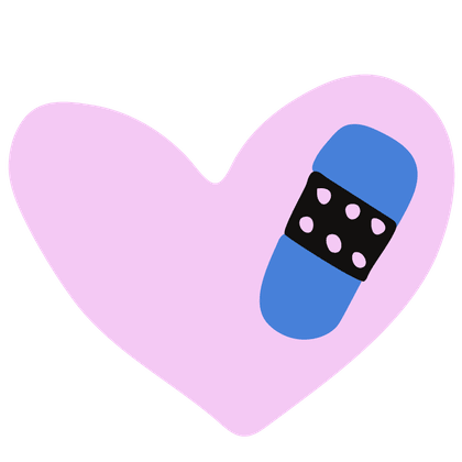 Heart with a plaster — emotional recovery illustration