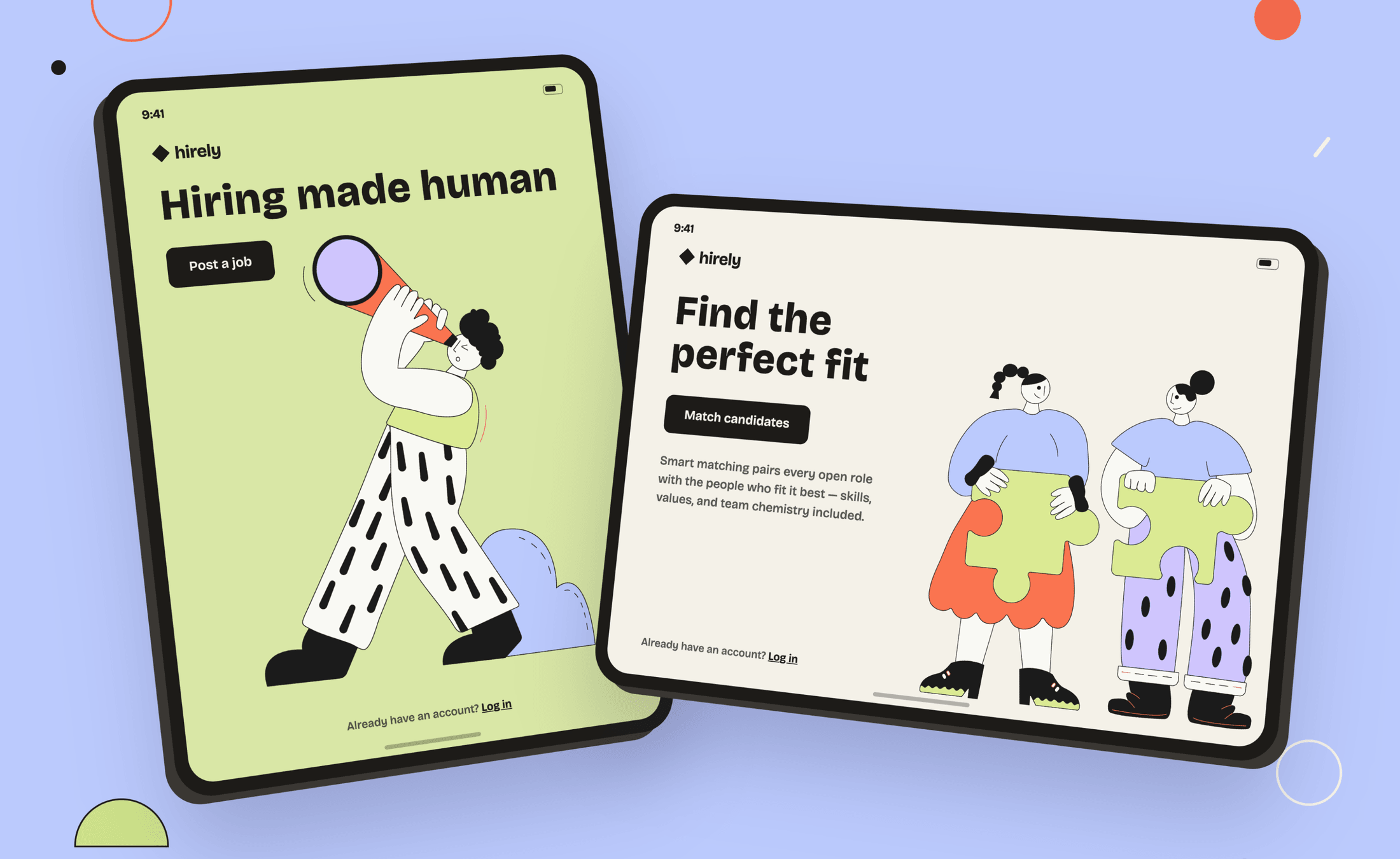 Recruiting app on tablets — hiring made human and matching candidates to roles