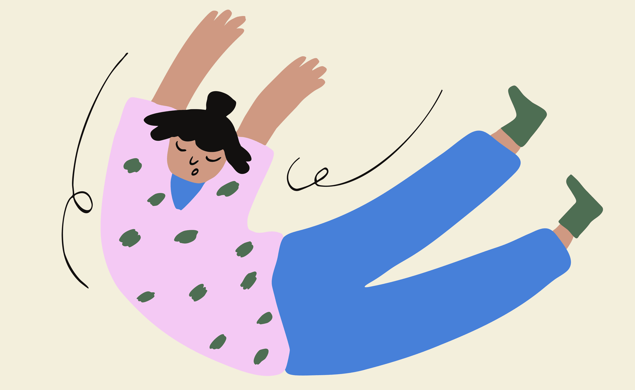 Mind Shelter — woman letting go, anxiety relief illustration