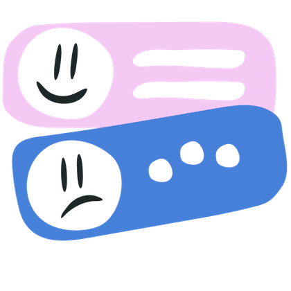 Chat bubbles with moods — mood check-in illustration